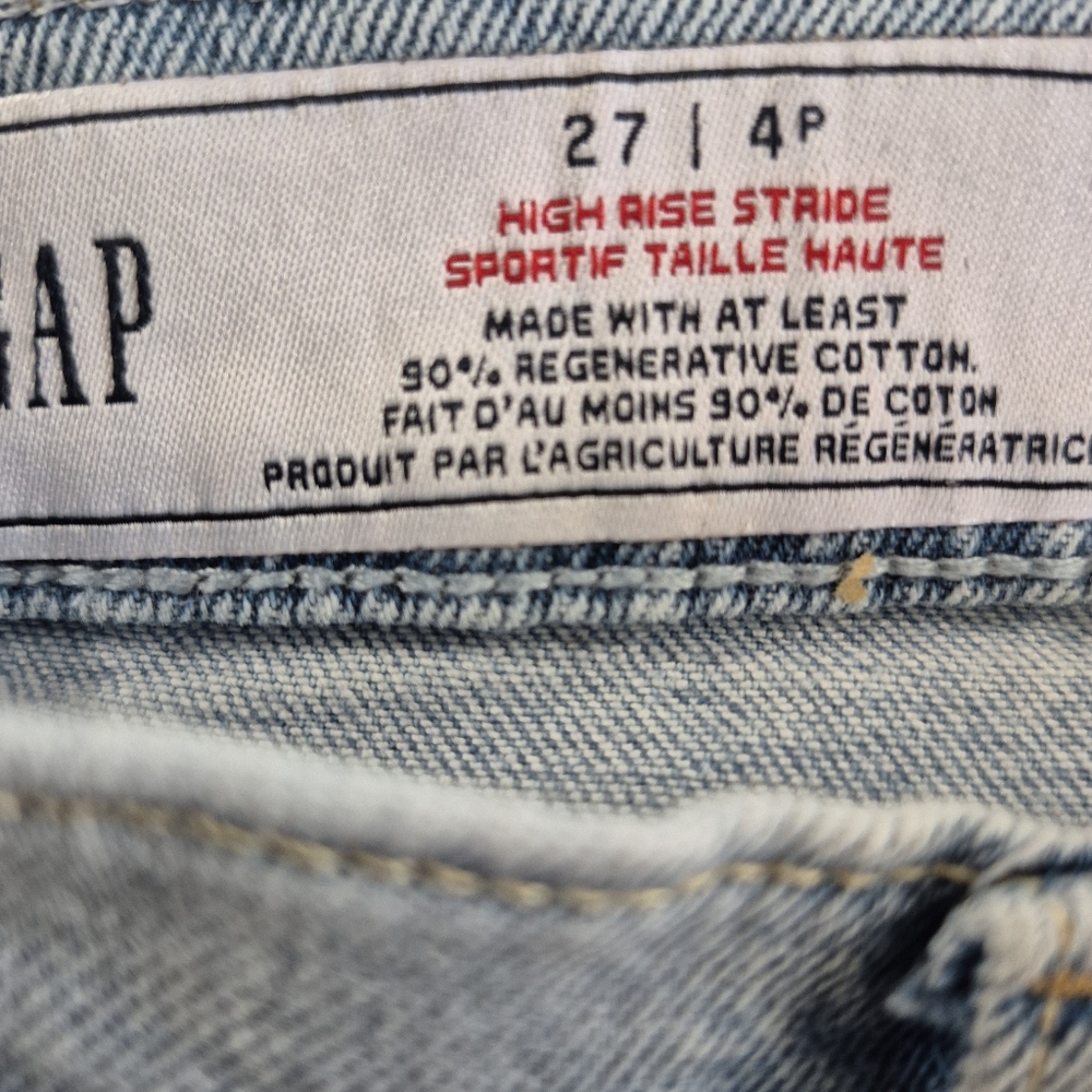 Gap Wide Leg High Rise Stride Ankle Light Denim Jeans 27/4P - Picture 8 of 9